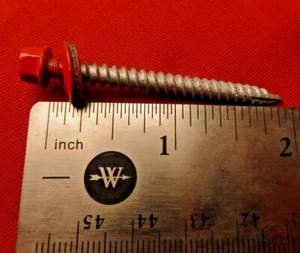 Tornillos de madera para techos/revestimientos de metal rojo carmesí de 10x 2 - Imagen 1 de 6