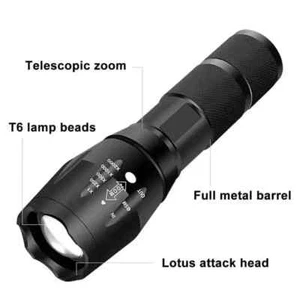 Linterna LED Alta Potencia Táctica con Zoom 5 Modos Tipo Policía Impermeable - Imagen 1 de 11