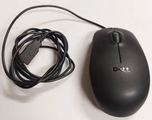 DELL USB WIRED OPTICAL COMPUTER MOUSE MS111-P 011D3V 11D3V BLACK SCROLL WHEEL - Picture 1 of 3