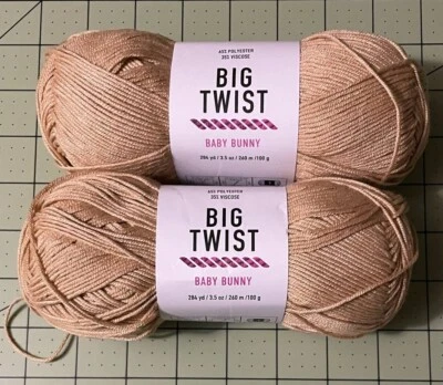 Lot of 2 Big Twist Baby Bunny  Yarn Color TOFFEE  284 yards NEW - Image 1 of 3