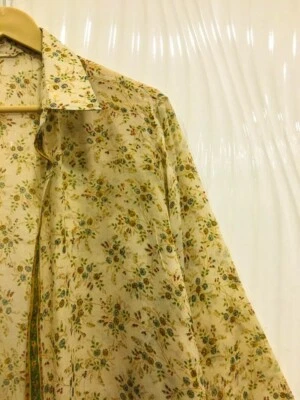 Long Kimono Jacket Cape With Side Slits,  100% Chiffon Silk Sheer Light JKO1012 - Image 1 of 4