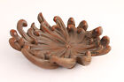 China Boxwood Wood Hand Carving Carved chrysanthemum Statues incense hold stand