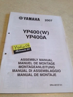 Yamaha YP400 W YP400A YP 400 07 programa de instalación manual ensamblaje - Imagen 1 de 4