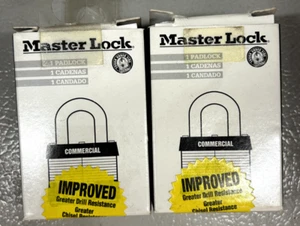 Master Lock 3KA 3447 Keyed Alike Padlock w/ 2 Keys- Lot of 2 - Picture 1 of 3