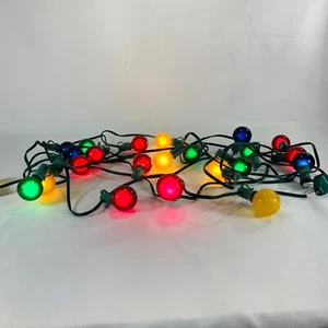 1 STRAND OF 1" COLORED ROUND CHRISTMAS TREE LIGHTS SUNROOM,PATIO,YARD,PORCH - Picture 1 of 11