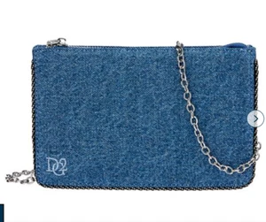 DG2 by Diane Gilman 30th Anniversary Denim Clutch w/Detachable Strap,MIDTONE nwt - Picture 1 of 8