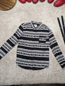 Levi's Aztec Shirt Mens Large Black Button Long Tribal Southwestern Woven Levi - Picture 1 of 11
