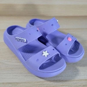 Crocs Crush Platform Slides Womens Size 10 Sandals Lavender 207670 Chunky Sole - Picture 1 of 7