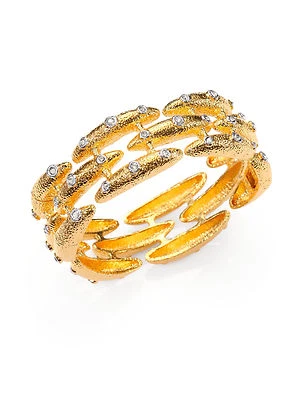Alexis Bittar Gold Crystal Staggered Bangle Bracelet.******NEW******* Foto 1 de 2