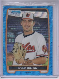 2012 Bowman Chrome Prospects Blue Wave Refractors Orioles Card #BCP56 Kyle Simon