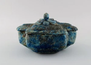 Albert Dahan for Vallauris. Unique lidded bowl in glazed stoneware. Ca 1970 - Picture 1 of 8
