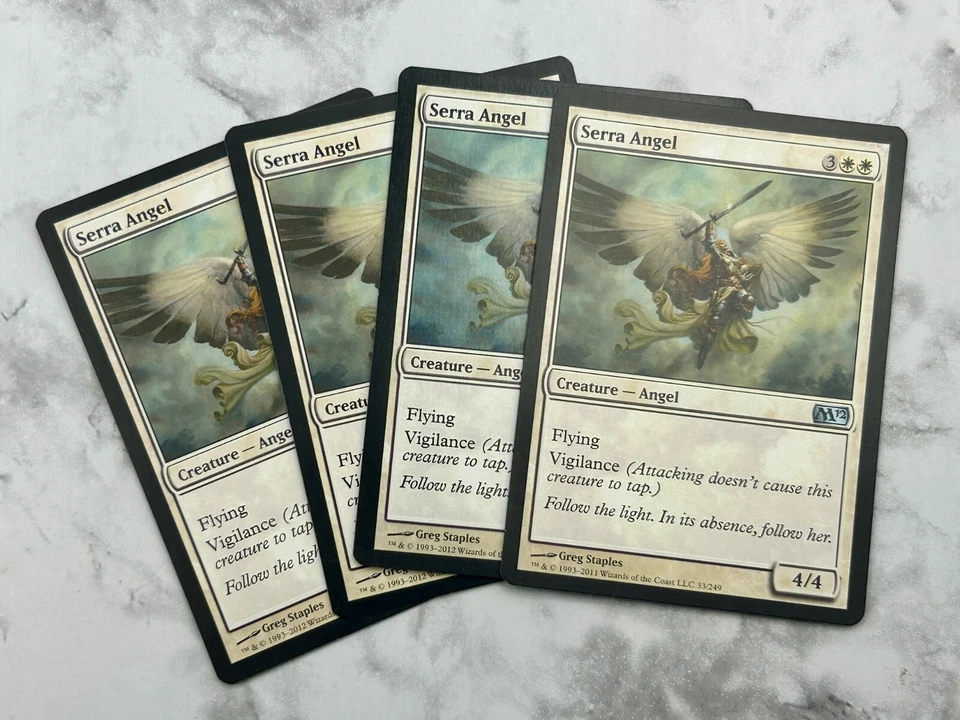 4x Serra Angel x4 Core Set 2012 M12- MTG Magic- 4 Card Playset - NM / LP - Image 1 of 1