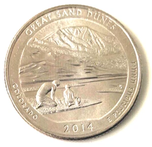 Colorado Great Sand Dunes 2014 S Silber PP Gedenkviertel - Bild 1 von 2