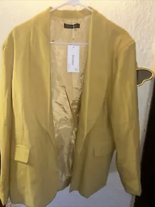 Giacca blazer Beninos donna XL giallo foderato classico collo sciallato aperto davanti - Foto 1 di 6