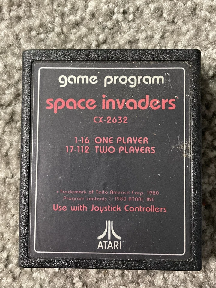 Space Invaders 1980  (Atari 2600) Text Label Version - Cartridge Only - Image 1 of 1