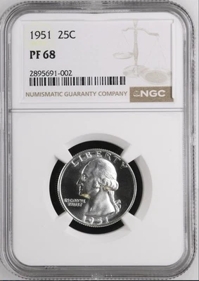 1951 Washington Quarter, NGC PF 68, Frosty White Coin - Image 1 of 4