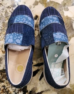 Cobb Hill by Rockport Camryn Patchwork Denim Slip-On Shoes Women's 8.5 Blue - Picture 1 of 10