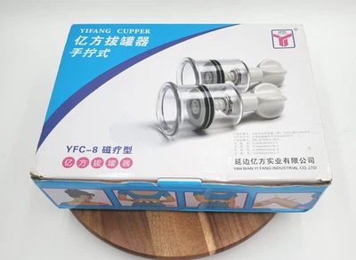 8Pcs Cupping Device Vacuum Massage Cups, Body Myofascial Therapy Hand-Twist Set - Image 1 of 4