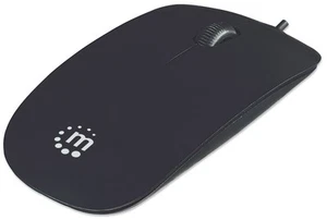 Manhattan Silhouette Sculpted USB Wired Mouse, Black, 1000dpi, USB-A, Optical, L - Bild 1 von 8