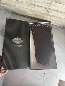 Vintage Harley Davidson Christmas Stocking Boot Leather - Picture 1 of 10
