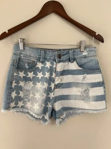 Pantaloncini jeans ChiQli Denim Architect bandiera americana 4 luglio taglio patriottico 6 - Foto 1 di 13