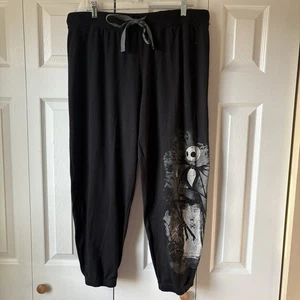 Disney Nightmare Before Christmas PJ Pants Women Size XL Black Graphic Print - Picture 1 of 7