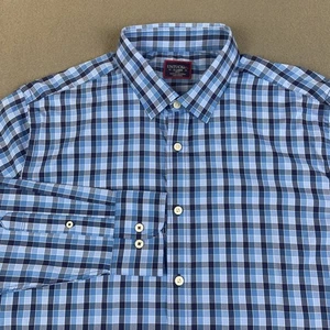 UNTUCKit Shirt Mens XL Blue Plaid Slim Fit Performance Stretch Lightweight - Picture 1 of 11