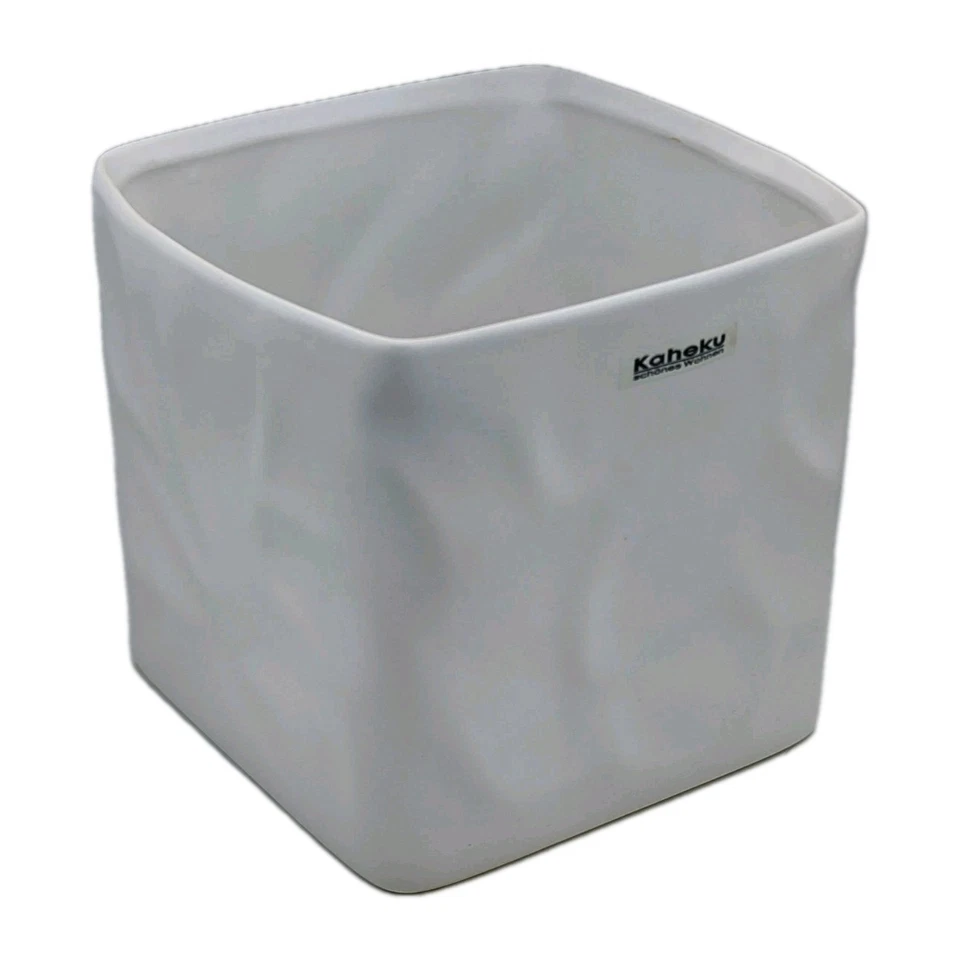 Kaheku Porzellan Vase Wabe Waben weiß Blumenvase Blumenübertopf Blumen - Bild 1 von 1