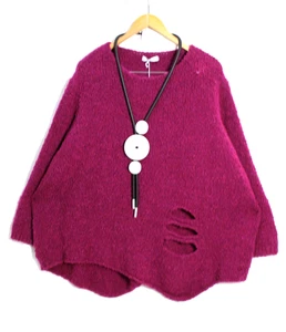 Moonshine Pullover 48 50 52  Oversize  Lagenlook Fuksia Neu - Bild 1 von 1