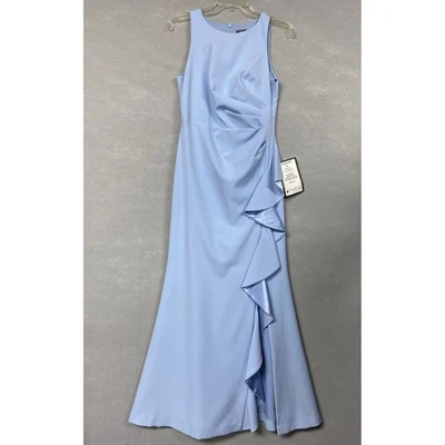 Vince Camuto Sky Blue Ruffled Sleeveless Formal Gown Dress Size 6P - Image 1 of 4