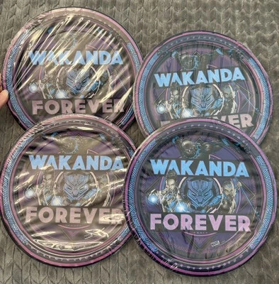 32 Black Panther Wakanda Forever Marvel Kids Birthday Party 9" Dinner Plates - Image 1 of 2