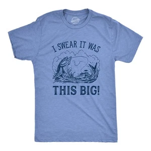 Camiseta Para Hombres I Swear It Was This Big Divertida Historia de Peces Broma de Pesca Pescador - Imagen 1 de 7