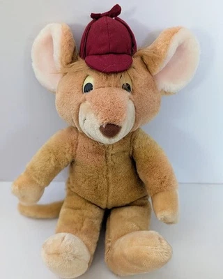 Brinquedo de pelúcia vintage Disney Great Mouse detetive manjericão bicho - Imagem 1 de 4