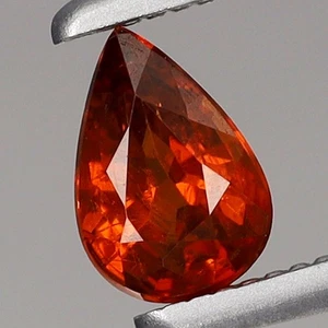 0.35ct 5.4x3.7mm Pear Natural Orangeish Red Spessartite Garnet Namibia, Africa - Imagen 1 de 4