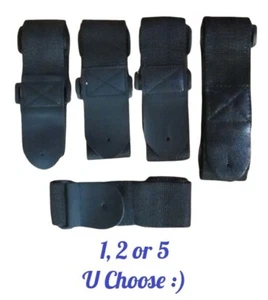 Guitar Strap Universal Adjustable 28" to 45" Nylon 2" Stitched Leather Ends - Picture 1 of 25