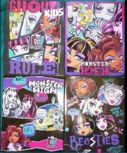 Monster High FOLDERS NEW 2 Pocket School Portfolio Folder Your Choice of Style - Picture 1 of 4