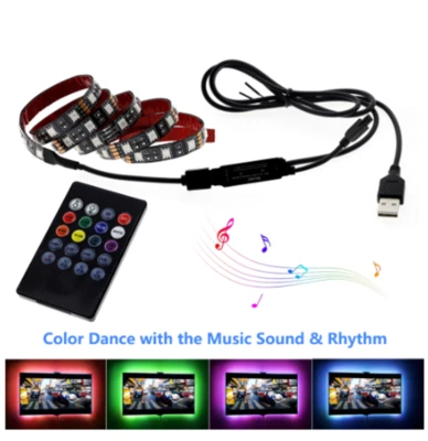 USB LED Strip Light 5050 RGB 5V DIY Flexible RGB LED Ribbon For TV Backlight - Image 1 of 4