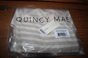 NWT Quincy Mae Ribbed Footed Sleeper Fog Stripe 6-12M   NEW FREE SHIPPING - Picture 1 of 4
