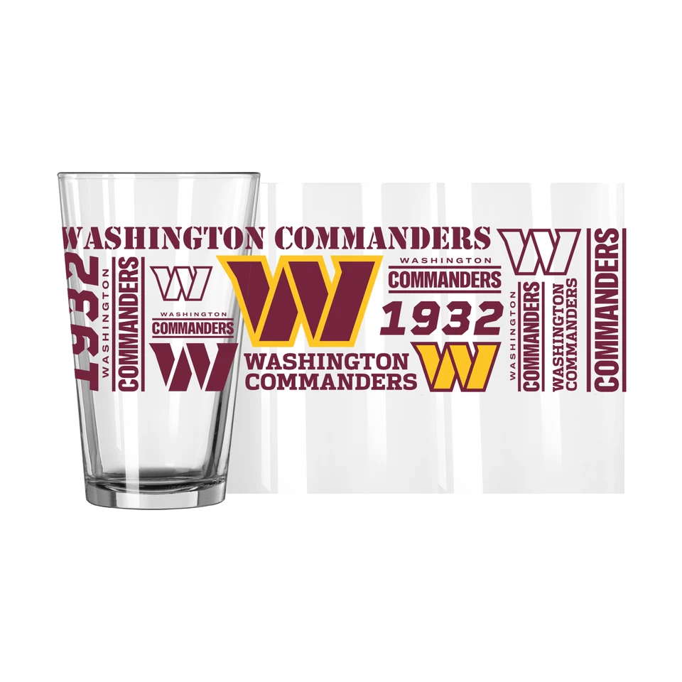 Washington Commanders NFL Pack of 2 16oz Pint Glass Logo Brands - Image 1 of 1