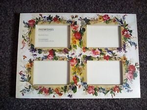 Past Times Victorian florals picture frame 4 spaces  2.2"x3.2"