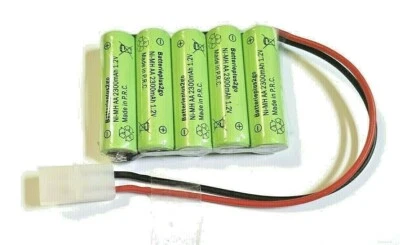 BATTERIEPLUS2GO Modellbau-Akkupack NiMh 6,0 V 2300 mAh 5er Pack Mignon mit Tamiya-Stecker