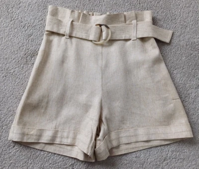 Lady's Primark Linen Mix Smart Shorts. Size-UK 6. Colour-Ivory. New With Tags. - Image 1 of 4