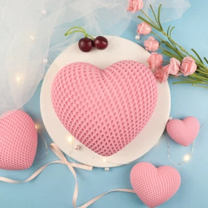 1 pz stampo candela cuore testurizzato stampo fai da te stampo sapone stampo silicone candela - Foto 1 di 16