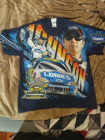 VTG Jimmie Johnson All Over Print NASCAR Racing Graphic Tee AOP Lowes #48 L Mens Cover