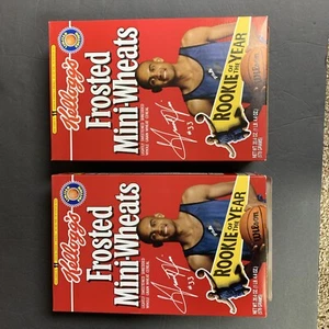 Kellogg's Frosted Mini Wheats Cereal Box Grant Hill Rookie of the Year x 2 Empty - Picture 1 of 12