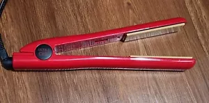 CHI Ultra Ceramic 1” Hair Styling Ceramic Tourmaline Flat Iron Red GF1333 TESTED - Picture 1 of 4