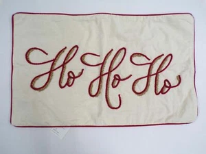 Pottery Barn HO HO HO Lumbar Christmas Pillow Cover 16 x 26" #1774 - Picture 1 of 3