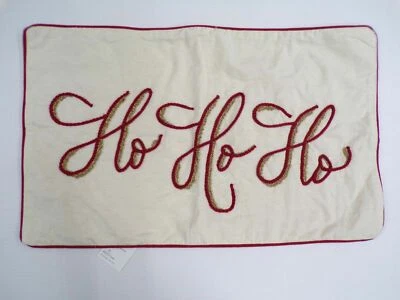 Pottery Barn HO HO HO Lumbar Christmas Pillow Cover 16 x 26" #1774 - Image 1 of 3