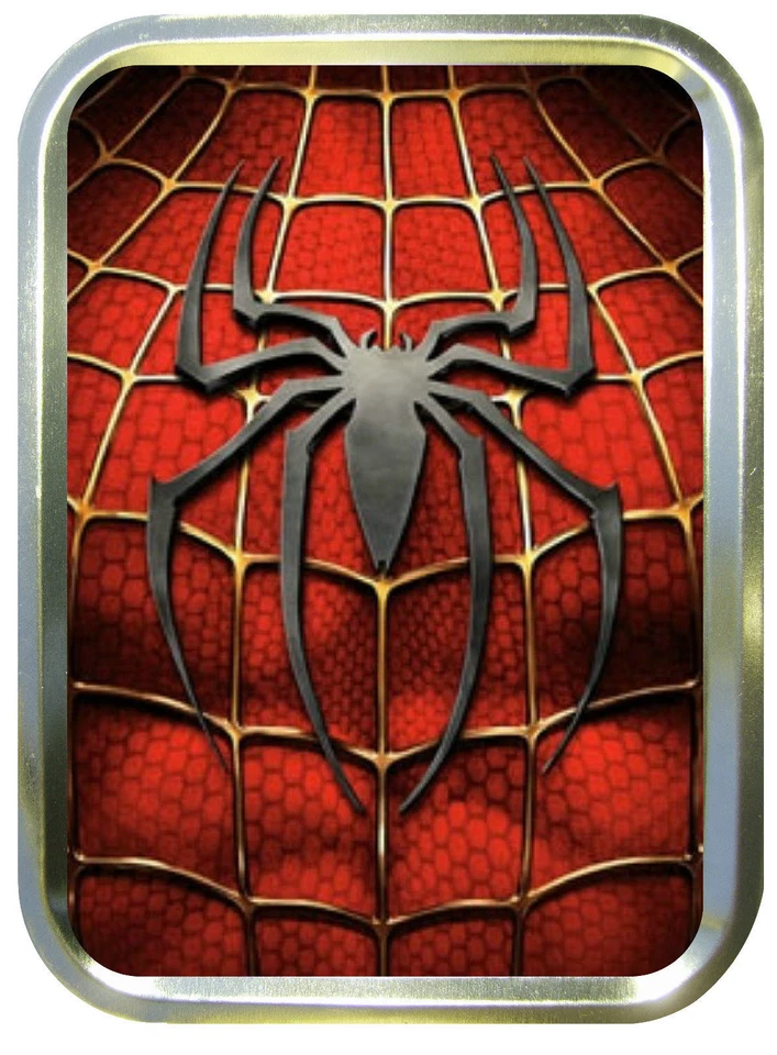 TEEZ Spider Tin 2oz Gold Tobacco Tin, Storage Box, Superhero