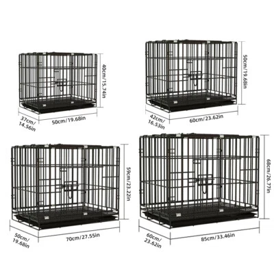 Dog Cage Pet Puppy Metal Training Crate Carrier Black S M L XL XXL sizes